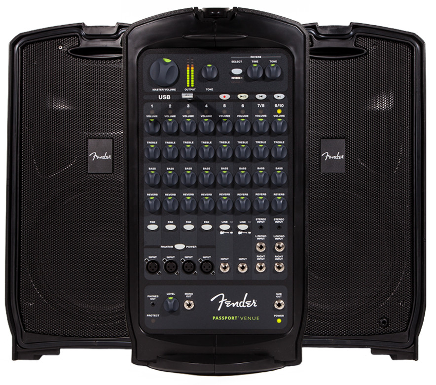 10 Channel 600 Watt Portable PA System with USB Playback/Recording