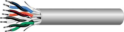 22 AWG 4 Pair Indoor Plenum Rated Cable, 500 ft