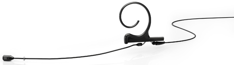 d:fine Single Ear Cardioid Headset Microphone with Hardwired 3-Pin Lemo Connector and 120mm Long Boom Arm, Black