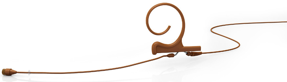 d:fine Single Ear Omnidirectional Headset Microphone with Screw-On TA5F Connector and 110mm Long Boom Arm, Brown
