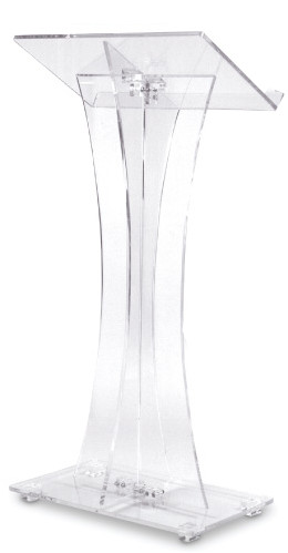 Curved Clear Acrylic Podium