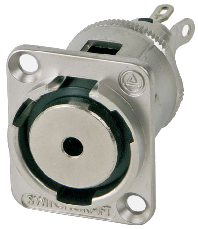 3.5mm 2-Conductor Jack to Solder Panel Mount Connector with Nickel Finish