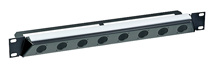 19" W Angled Panel for Racks with 8 D-Shape Cutouts with M3 Holes