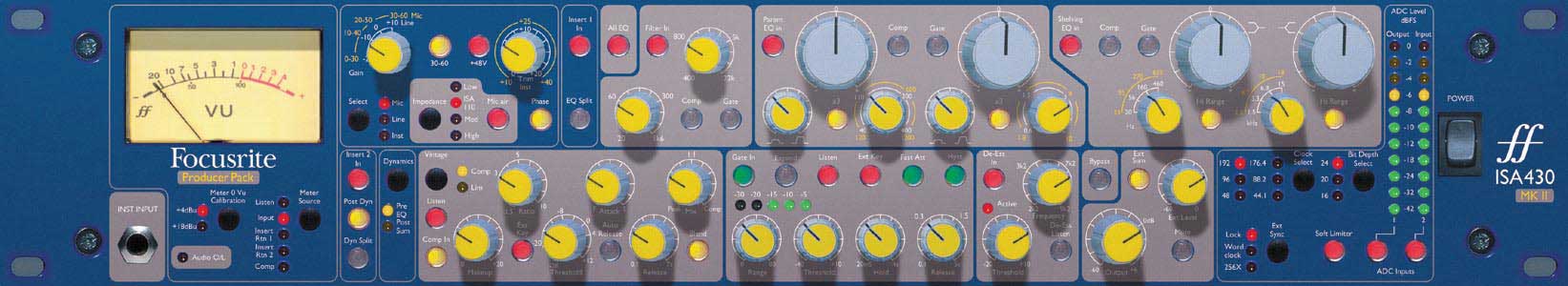 Channel Strip with Microphone Preamplifier, Compressor and EQ