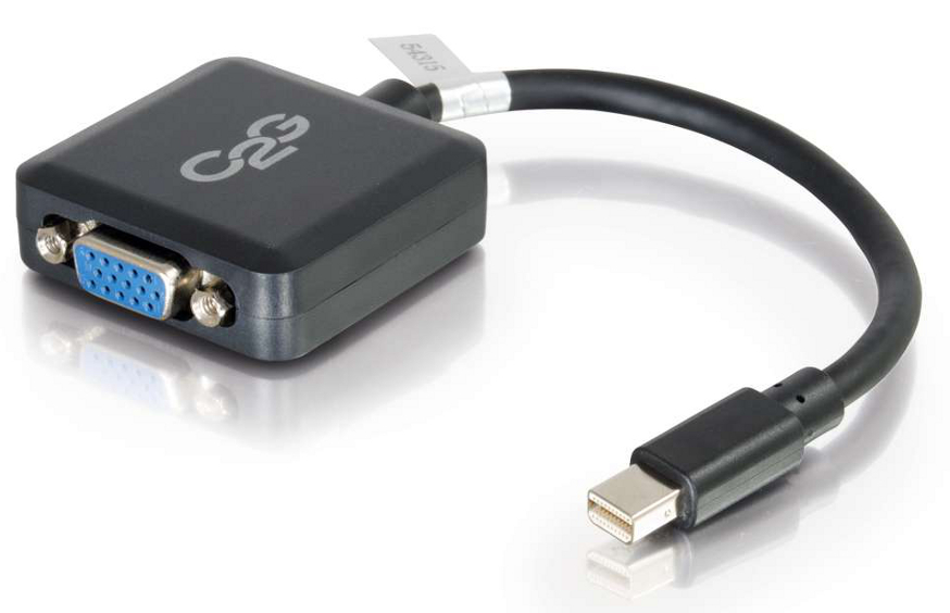 8" Mini Display Port Male to VGA Female Active Adapter Converter in Black