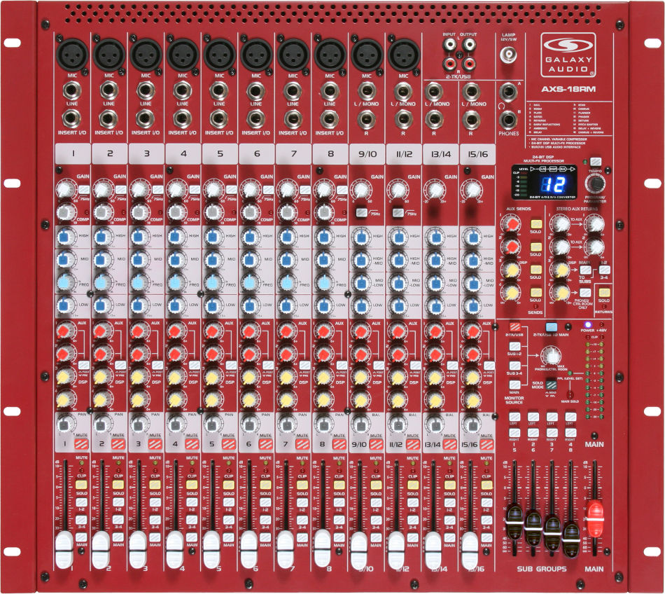 18-Channel Rackmount Mixer with USB Interface and Built-In DSP Effects