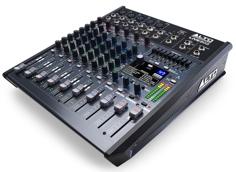 8-Channel 2-Bus Compact Mixer with USB Interface and Built-In DSP Effects