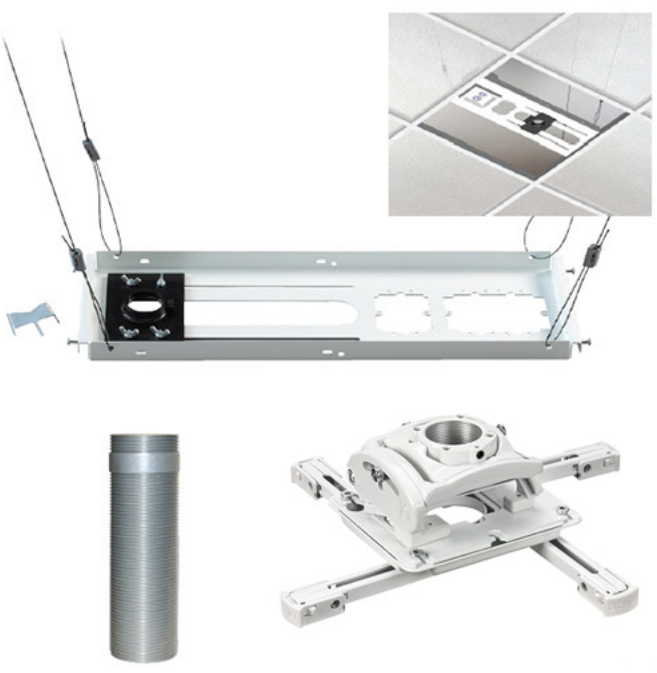Universal Ceiling Projector Mount Kit in White