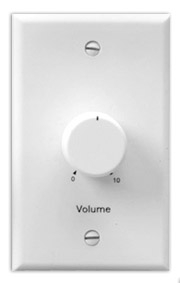 Single-Gang 100W Volume Attenuator Wall Plate in White
