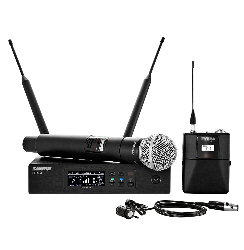Digital Wireless Combo Bodypack Lavalier and Handheld Microphone System