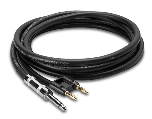 100 ft 16 AWG 1/4" TS to Dual Banana Speaker Cable