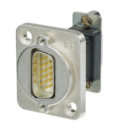 15-Pin D-SUB Male to Female Feedthrough with Nickel Housing