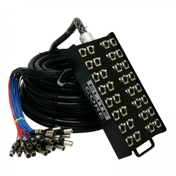 100 ft 24x8 Fan to Box Stage Snake with XLR Returns
