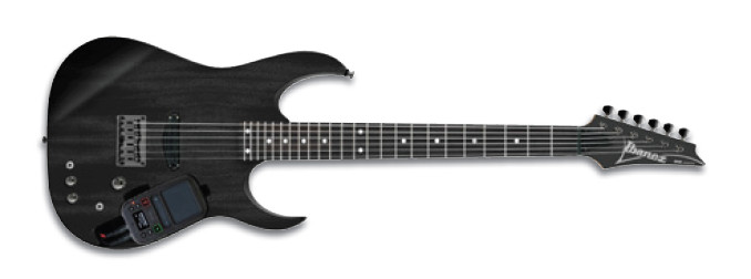 Transparent Black Electric Guitar with Mini Kaoss Pad 2