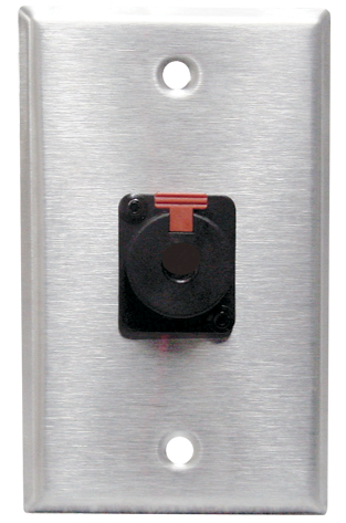 Black Anodized Single-Gang Wall Plate with Neutrik 1/4" Female Connector