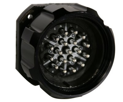 19-Pin 6-Circuit Male Panel Mount Connector with Solder Termination