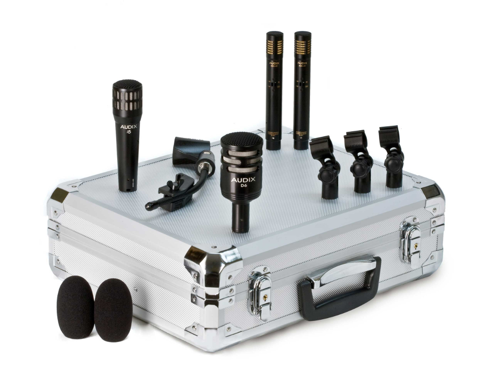 4-Piece Drum Microphone Package with Road Case