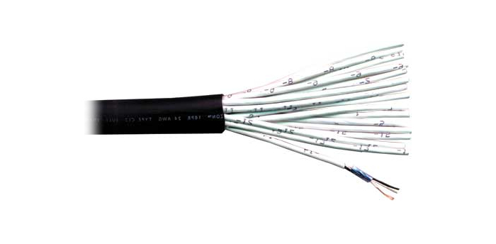 20ft Segment of 8 Pair, 24 AWG Conductor CL2 Audio Snake Cable