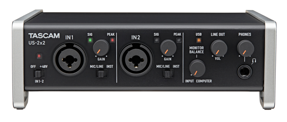 2 In/2 Out USB 2.0 Audio/MIDI Interface with HDDA Microphone Preamplifiers and iOS Compatibility