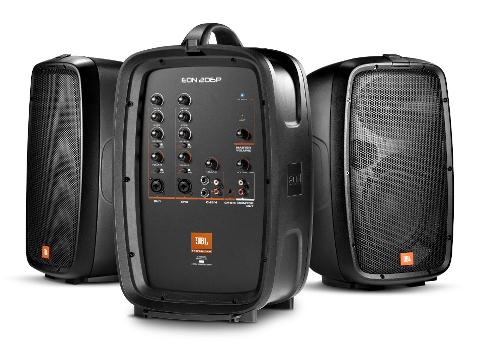 6-Channel Portable PA System with (2) 6.5" Speakers and Detachable Powered Mixer