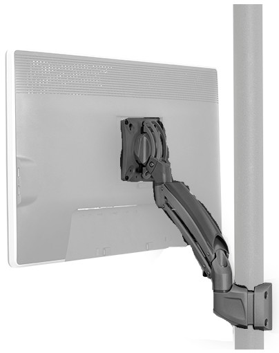 Kontour K1P Dynamic Pole Mount for Single Display in Black