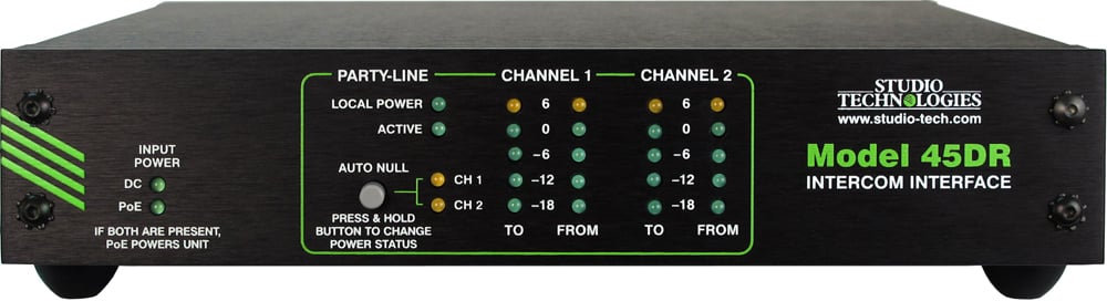 Dante to 2 Channel Party Line Intercom Interface