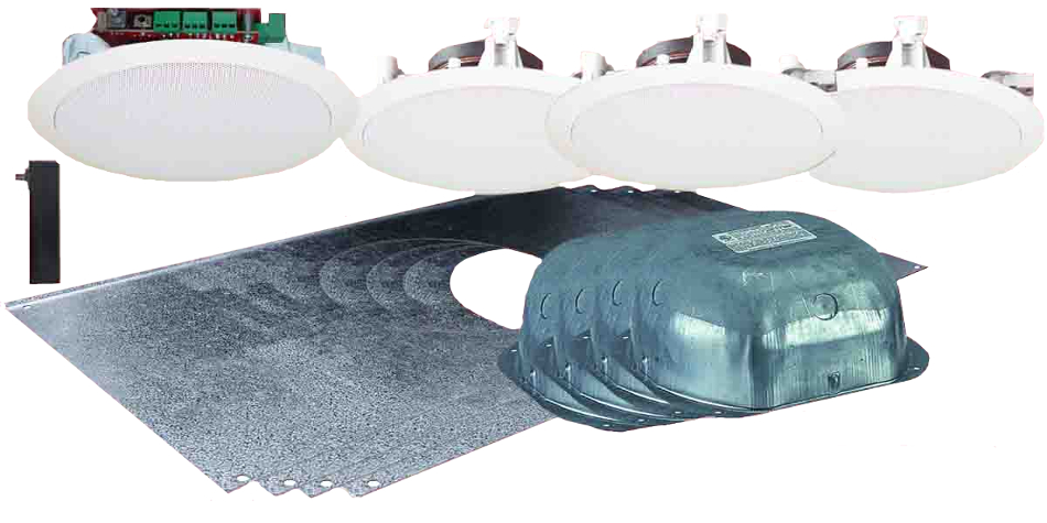 5.25" Ceiling Speaker Package with (4) Speakers and Installation Hardware