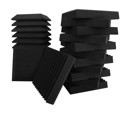 24-Piece Studio Bundle II Studio Foam - 12 Beveled and 12 Wedge 12"x12"x2" Wall Panels