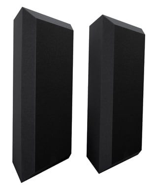1 Pair of 24" H Beveled Corner Bass Traps with Perforated Vinyl Coating
