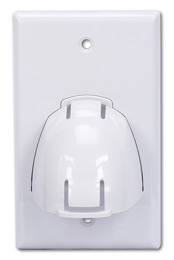 Bulk Single Gang Format Wire Plate with Reversible Nose in White