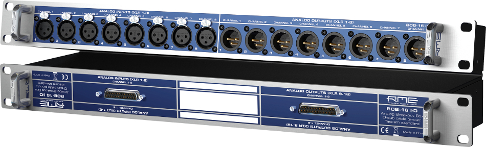 XLR Breakout Box with 8 XLR Inputs to D-Sub and 8 XLR Outputs to D-Sub
