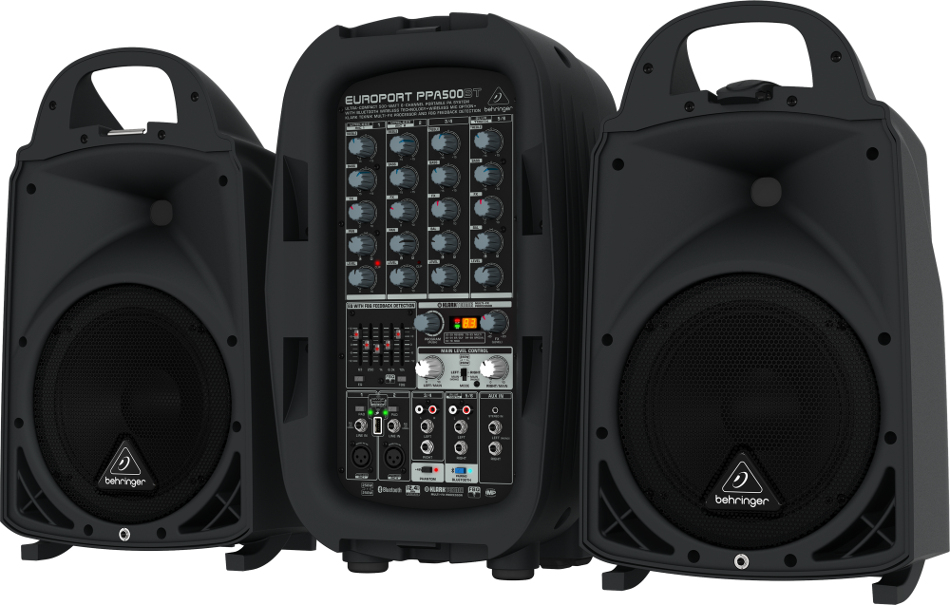 500 Watt 6-Channel Compact Portable PA System with Bluetooth