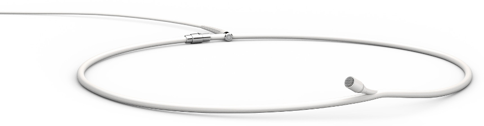 d:screet Omnidirectional Necklace Microphone with 20.9" Long Necklace and MicroDot Termination in White