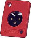 XLRM Chassis Connector with Black Housing and Gold Contacts, Heat Stamped Label