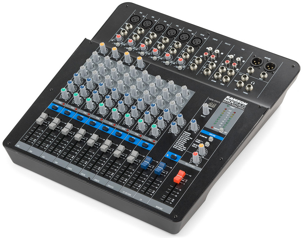 Compact 12 Channel 14 Input Analog Stereo Mixer with Effects and USB