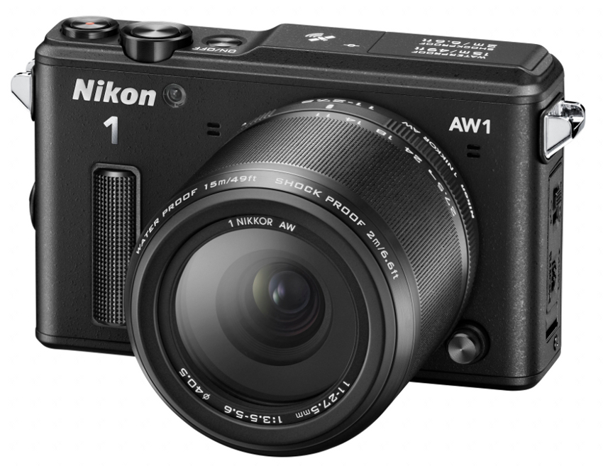 14.2 MP 1 AW1 Camera in Black with NIKKOR AW 11-27.5mm f/3.5-5.6 Zoom Lens