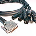 Snake, 8ch, DB25 to XLRF, 10 FEET