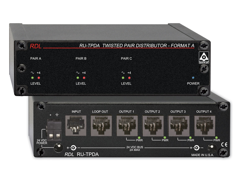4 Output Signal and Power Distributor Module for RDL Format-A Twisted Pair Products