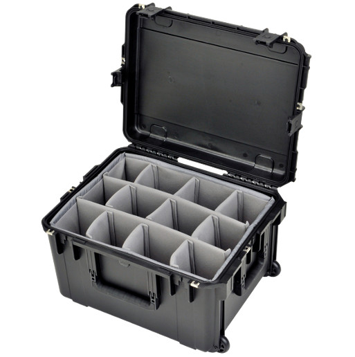 22" x 17" x 12" Molded Mil-Spec Waterproof Case with Wheels and Dividers