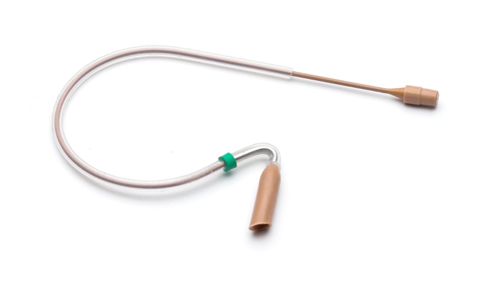 Cardioid Headset Microphone with Short Boom and TA4F Connector in Light Tan