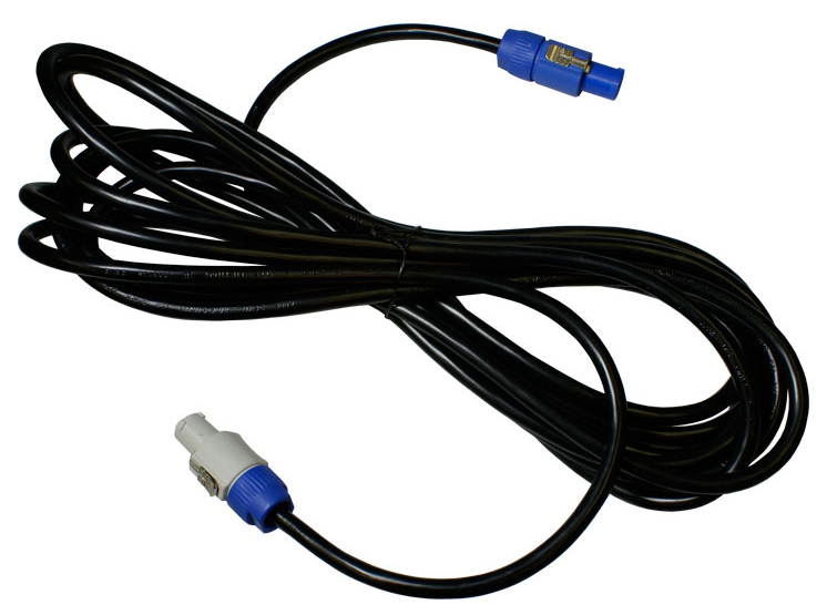 25' 14 AWG PowerCon Blue (In) to PowerCon White (Out) Cable