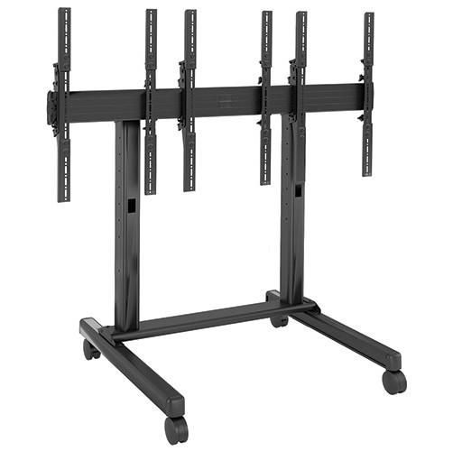 FUSION™ 3 x 1 Portrait Micro-Adjustable Large Freestanding Video Wall Cart