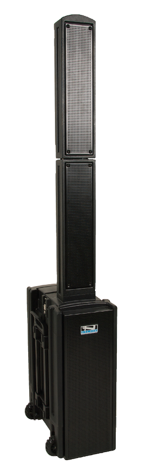 Portable Line Array System with (2) UHF Wireless Receivers, Onboard CD/MP3 Combo Player and Bluetooth Connectivity