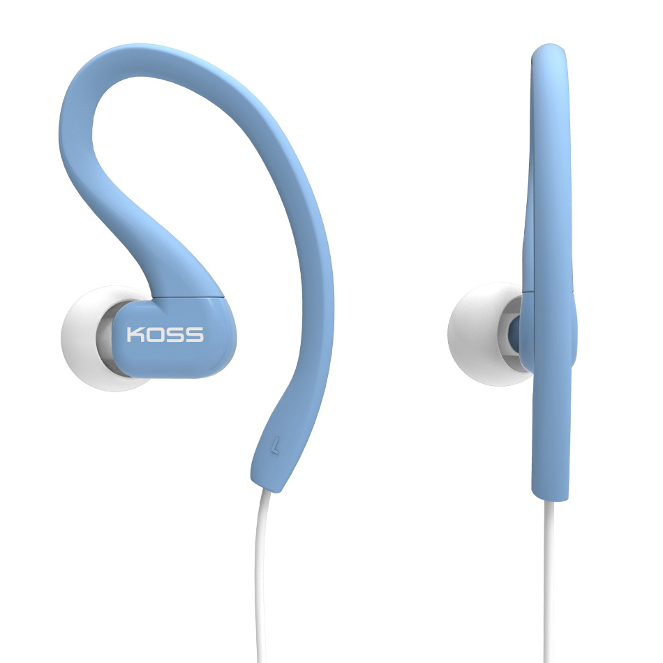 Sweat Resistant Clip-On Earphones in Blue