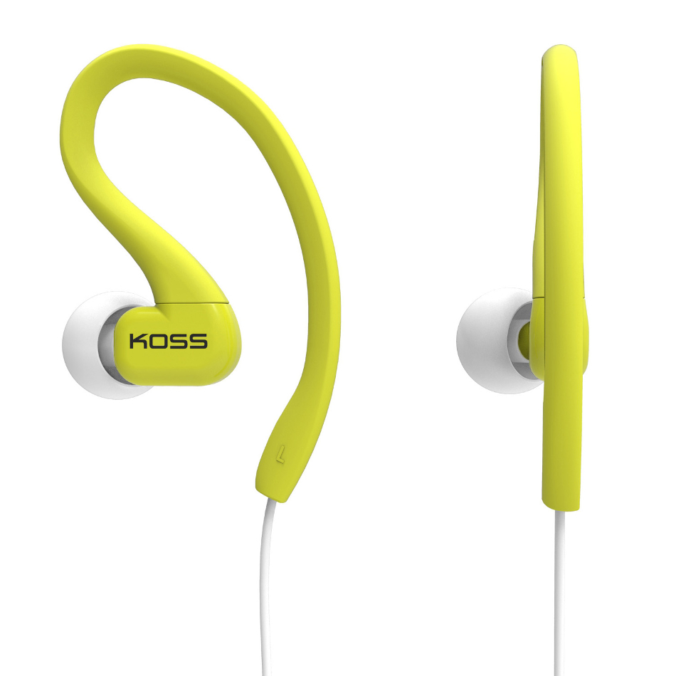 Sweat Resistant Clip-On Earphones in Lime