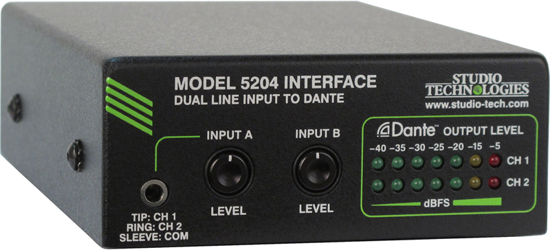 Dual Line Input to Dante Network Audio Interface