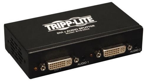 Single Link 2-Port DVI Splitter with Audio and Signal Booster - 1920 x1200 at 60Hz / 1080p (DVI F/2xF)