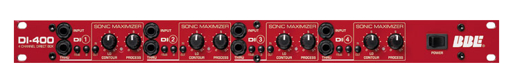 Rackmount 4-Channel DI Box with Onboard Sonic Maximizer on Each Channel