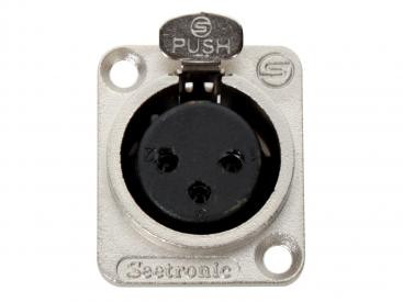 3-Pin Female Panelmount XLR Locking Connector