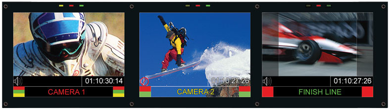Triple 6.5" HD/SD LCD Rack Mounted Monitor Set